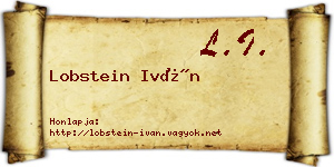 Lobstein Iván névjegykártya